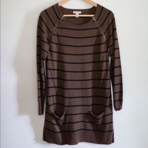 Caslon brown and black tunic sweater